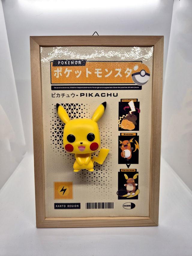 Cadre en bois Pokemon - Pikachu