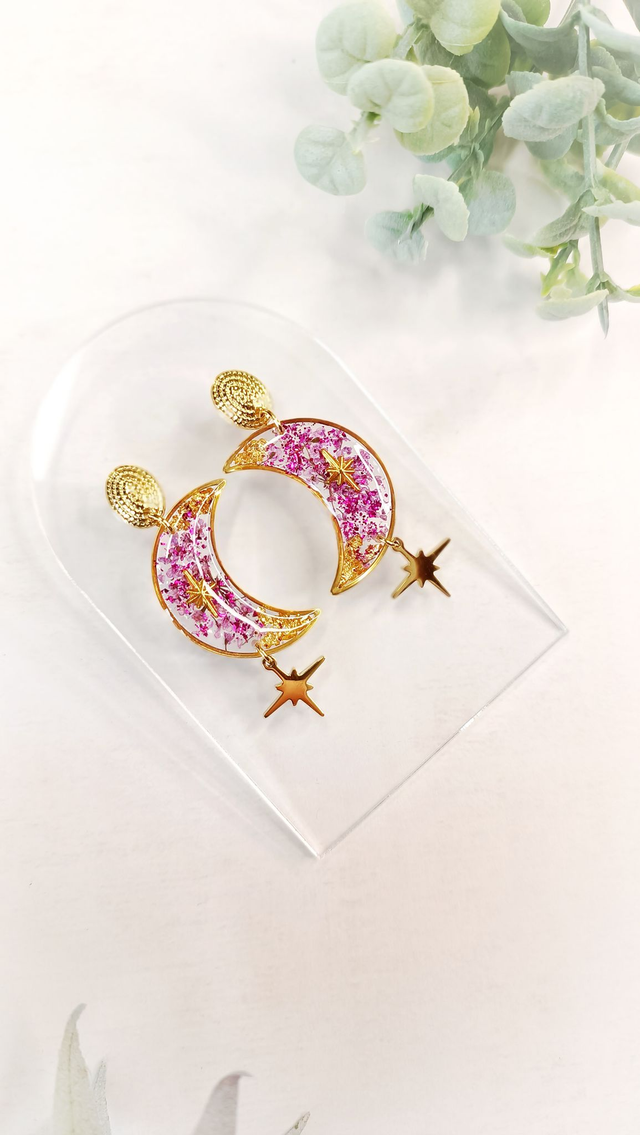 LUNÖÖ - Rose Fuchsia - Boucles d'oreilles