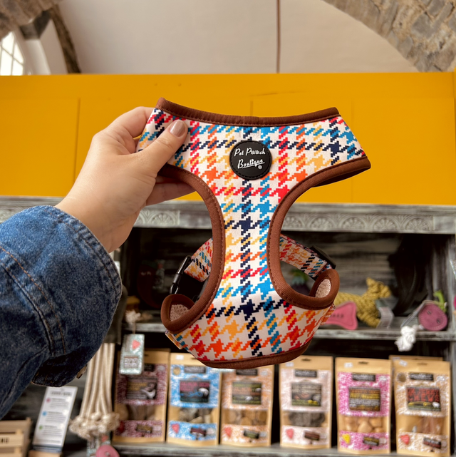 Pet Pooch Boutique Lionheart Houndstooth Dog Harness - Medium