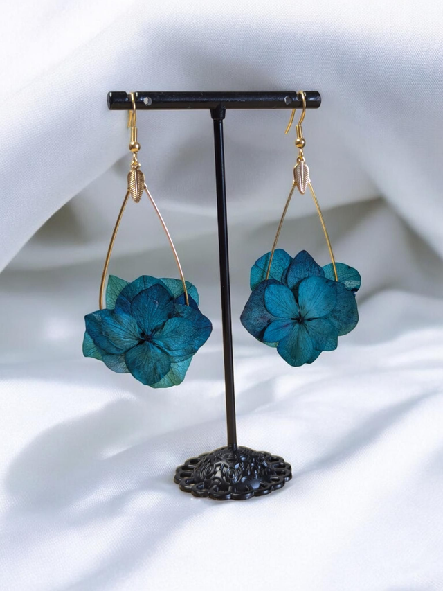 Boucles d'oreilles TEANA - Bleu paon