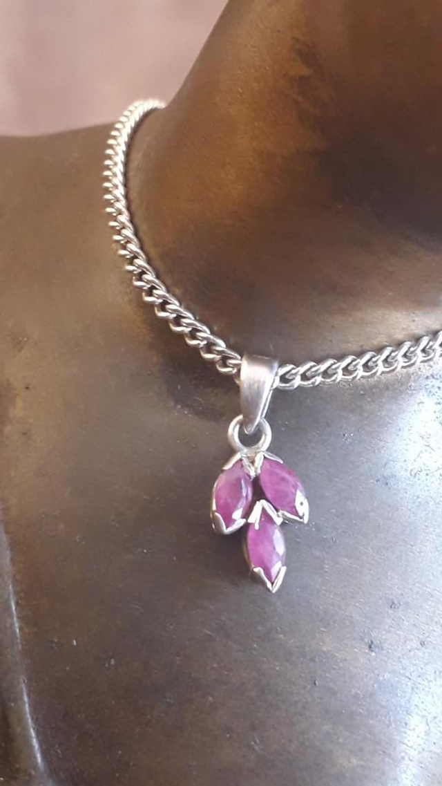 Pendentif rubis, argent 925