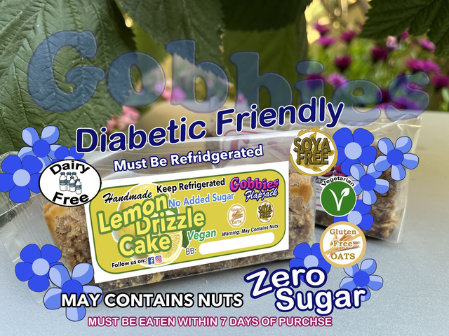 No Added Sugar, Lemon Drizzle Cake Flapjack