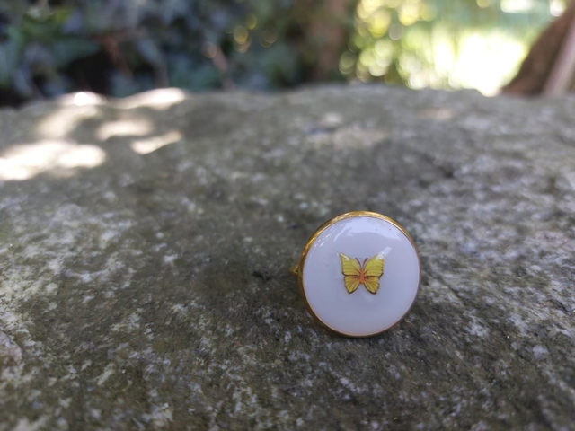 Bague papillon jaune