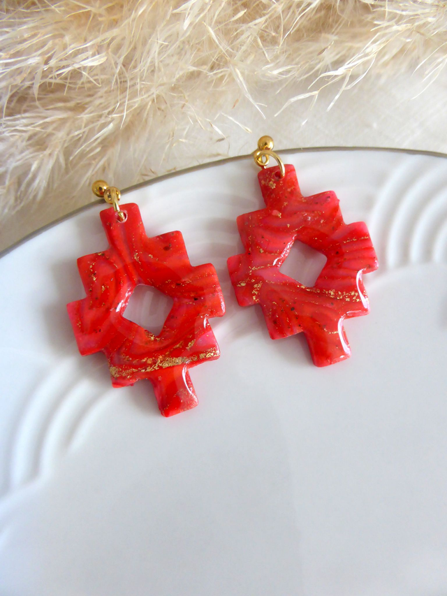 Boucles d'oreilles aztèques - Soleil Levant