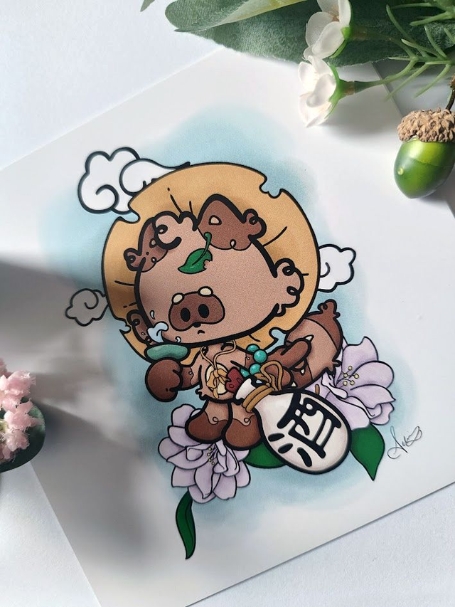 Tanuki Square Print