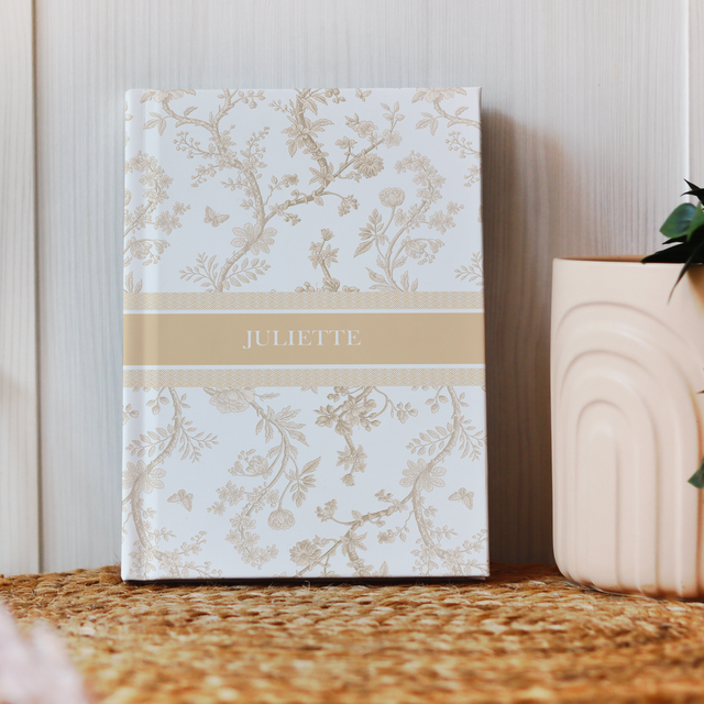 Carnet personnalisé motif toile de Jouy