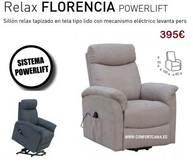 SILLON FLORENCIA con mecanismo eléctrico levanta personas. (powerlift)