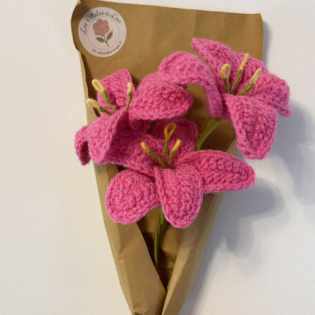 Bouquet de 3 minis lys rose 