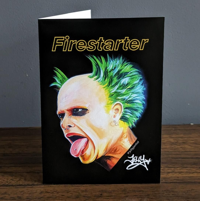 Keith Flint Firestarter Card