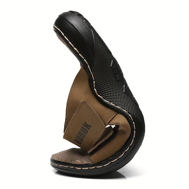 Men's Genuine Leather Slide Sandals