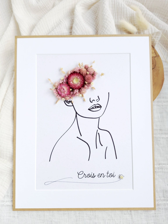 Illustration à fleurir - grand modèle - Modèle "Junon" PERSONNALISABLE