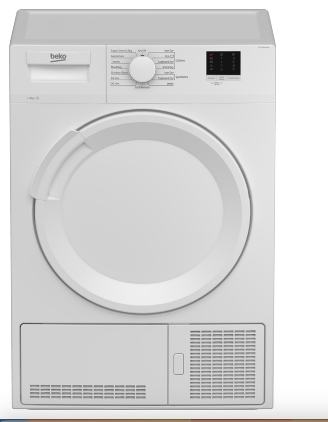  BEKO 8kg Condenser Tumble Dryer DTLCE80041W white