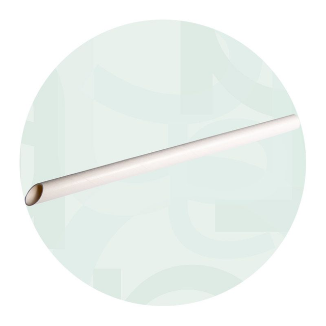 Cannuccia maxi Bubble Tea in carta diritta bianca imbustata singolarmente cm.21/12