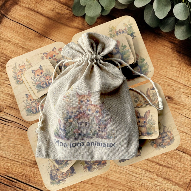 Jouet en bois bébé Loto des animaux de la forêt