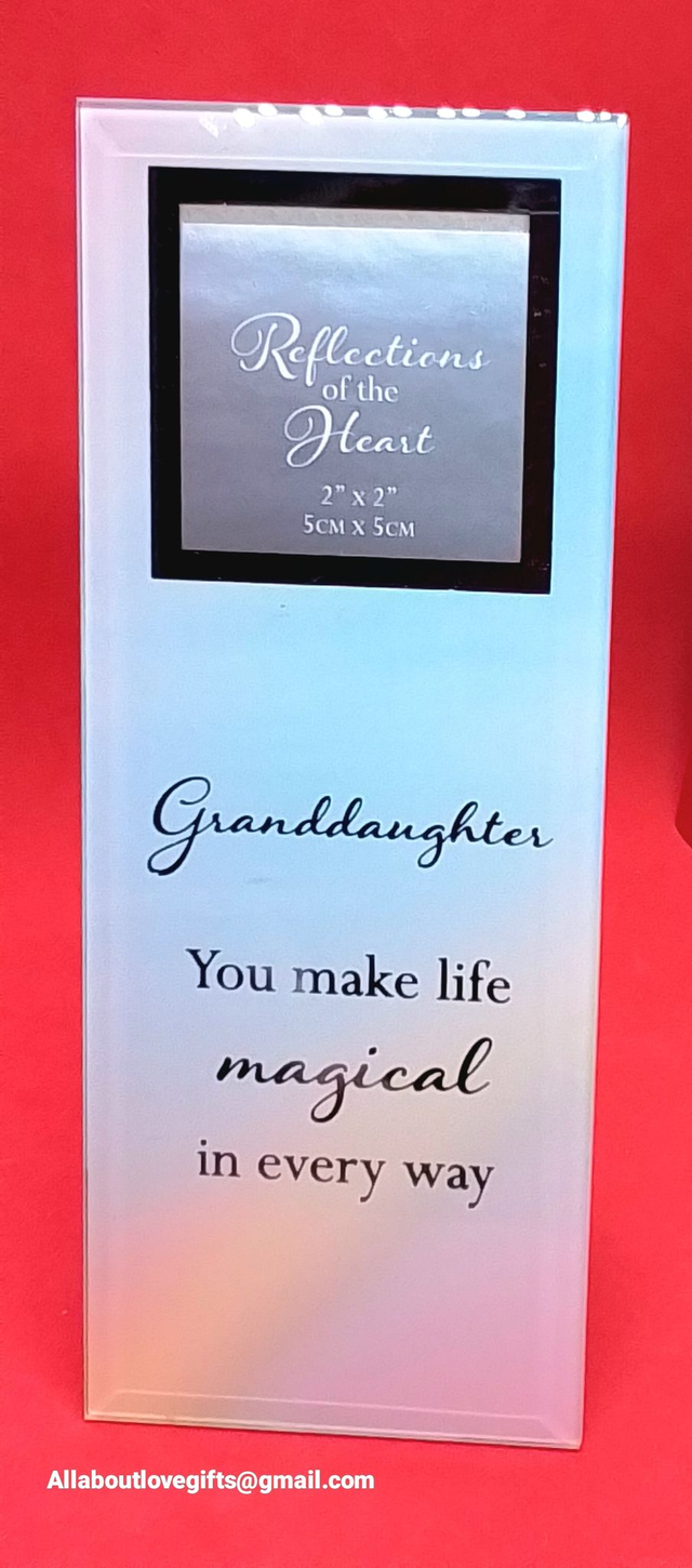 Glass freestanding Plaque 