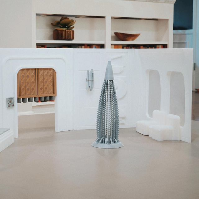 3d printed cloud city diorama set