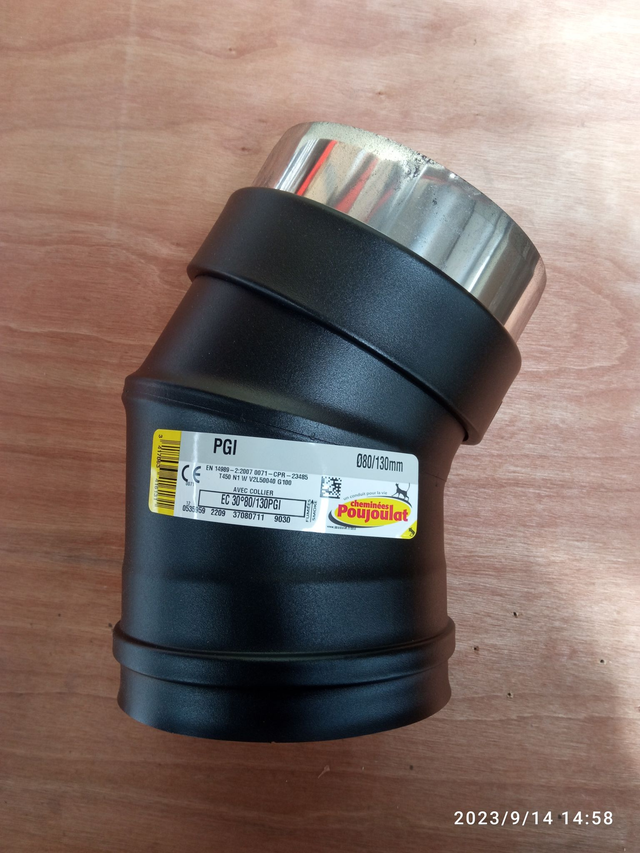 COUDE A 30° 80-130 PGI NOIR - 37080711 /9030