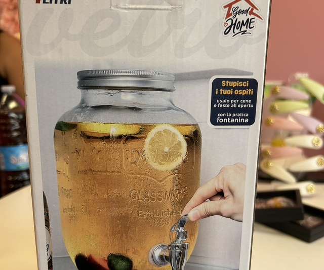 Dispenser con rubinetto 4lt in vetro