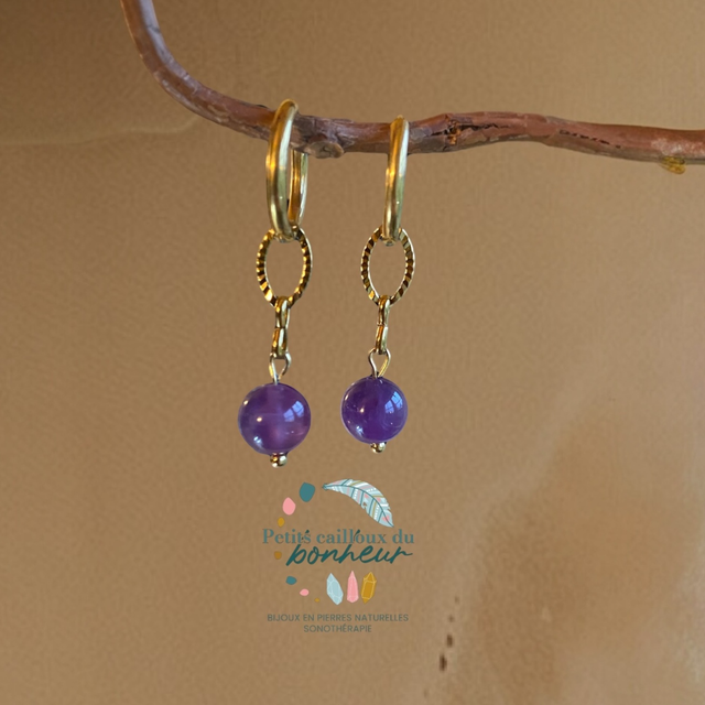 Créoles en améthyste 