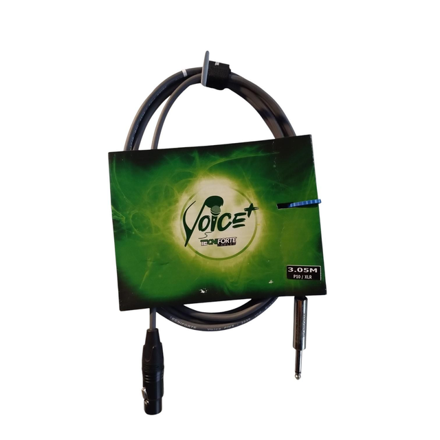 Cabo Microfone Voice Plus P10 XLR 3.05m Tecniforte Cód. 1157