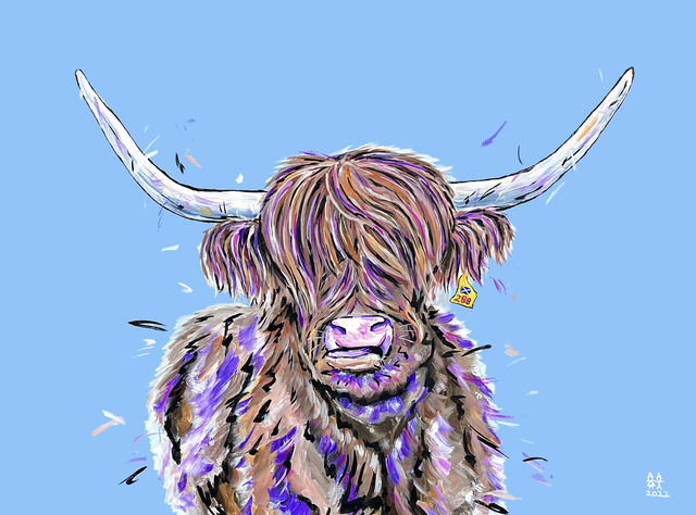 X4 Prints - Ruaidhrí the Highland Coo 8"x10" (£7.50 per unit)