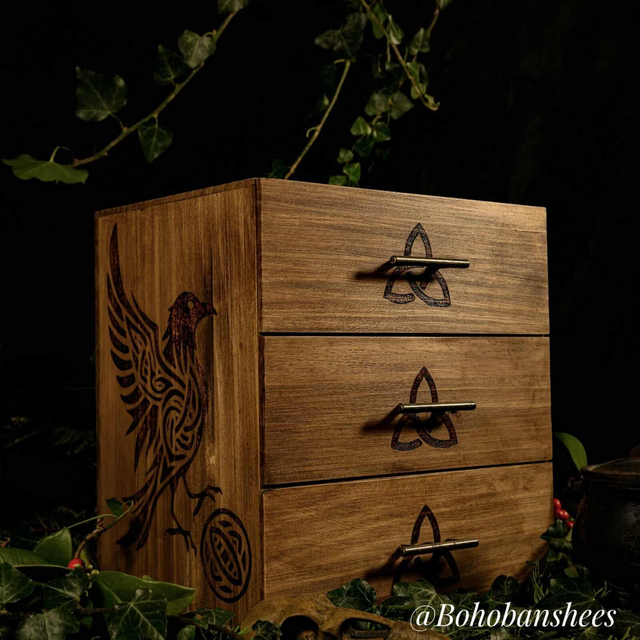  Viking Runic Dragon Apothecary Drawers