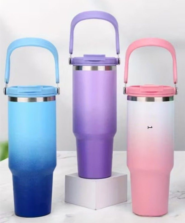 ENGRAVED - 30oz Double-Wall Vacuum Insulated Thermo Bottle with Handle