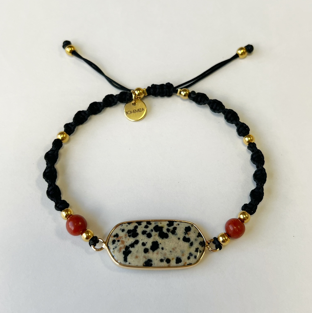 BRACELET JASPE DALMATIEN 