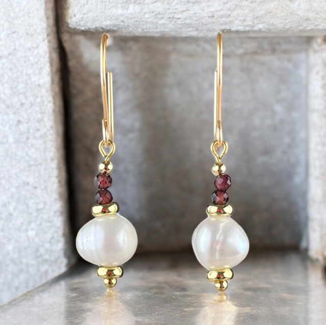 Boucles d’oreilles Rouge Nacré 