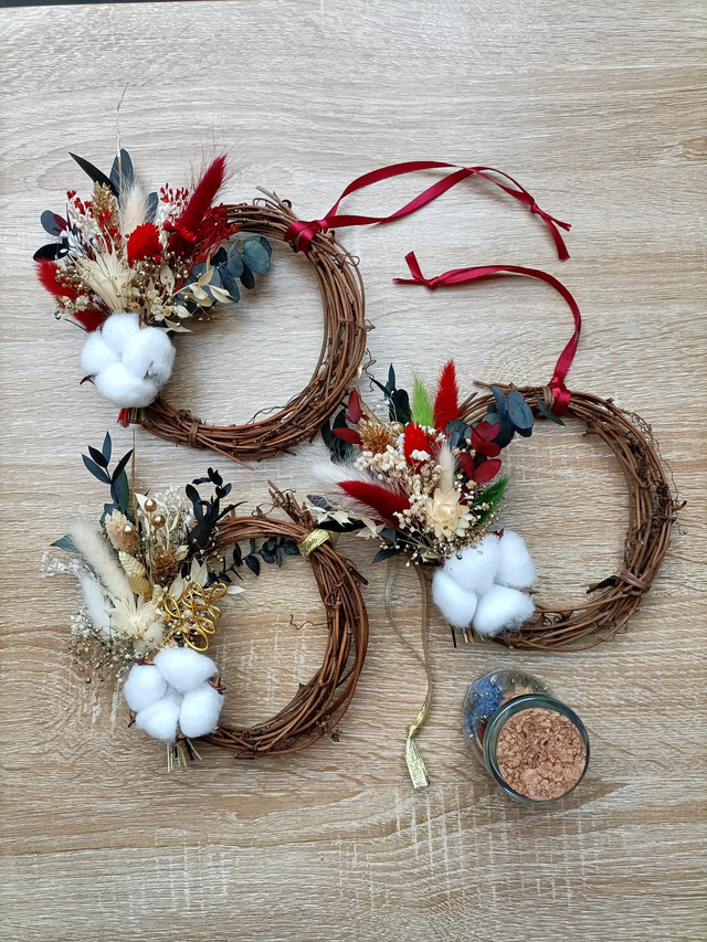 Mini couronne de fleurs séchées 15 cm