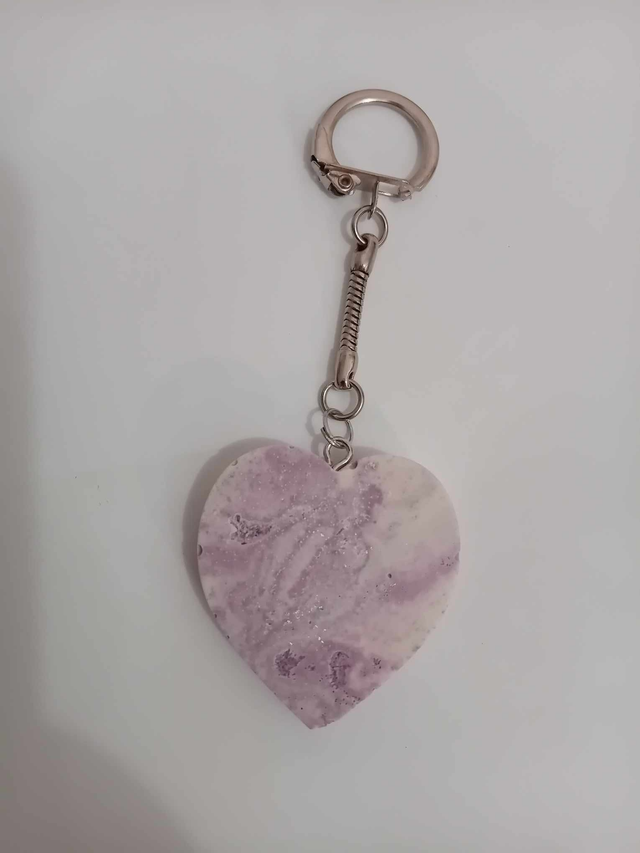porte clef coeur en jesmonite 