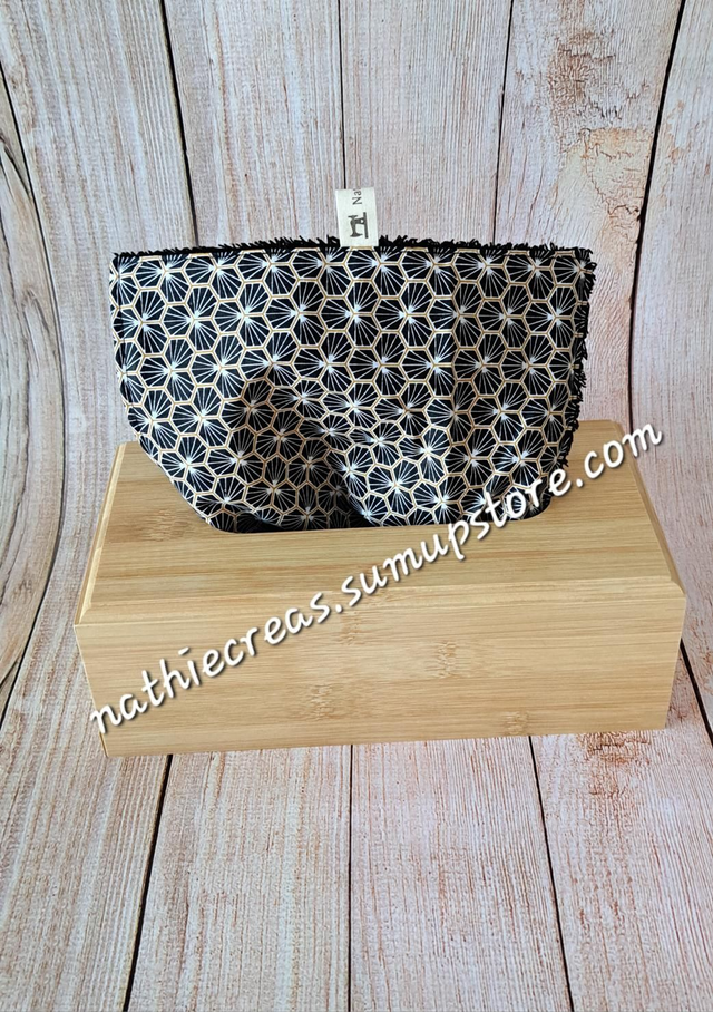 Essuie tout lavable en feuilles riad noir