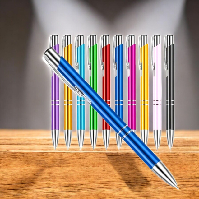 Metall-Kugelschreiber in leuchtenden Farben 