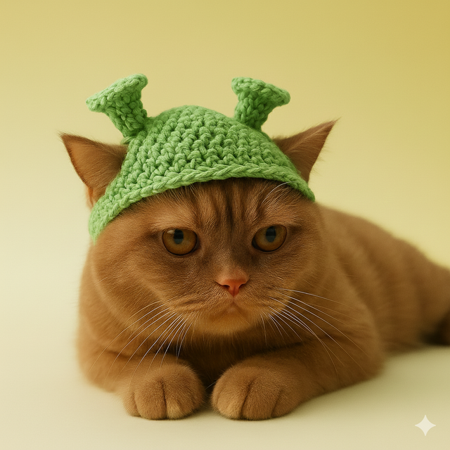Chapeau Shrek pour Chat – Bonnet Crochet