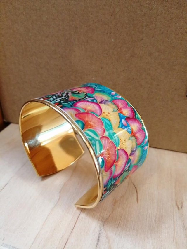 Manchette grande gingko orangé