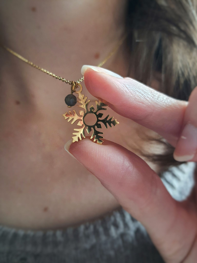 Collier Flocon doré - Labradorite