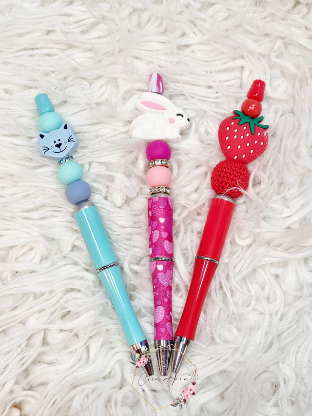 Stylos chat, lapin ou fraise