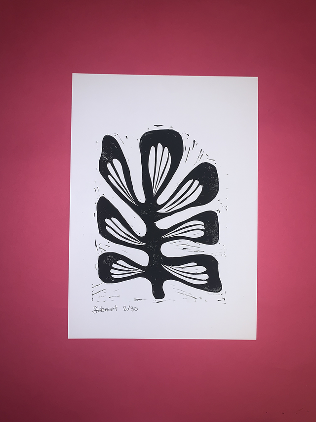 Linogravure A4 édition limitée « Végétal »