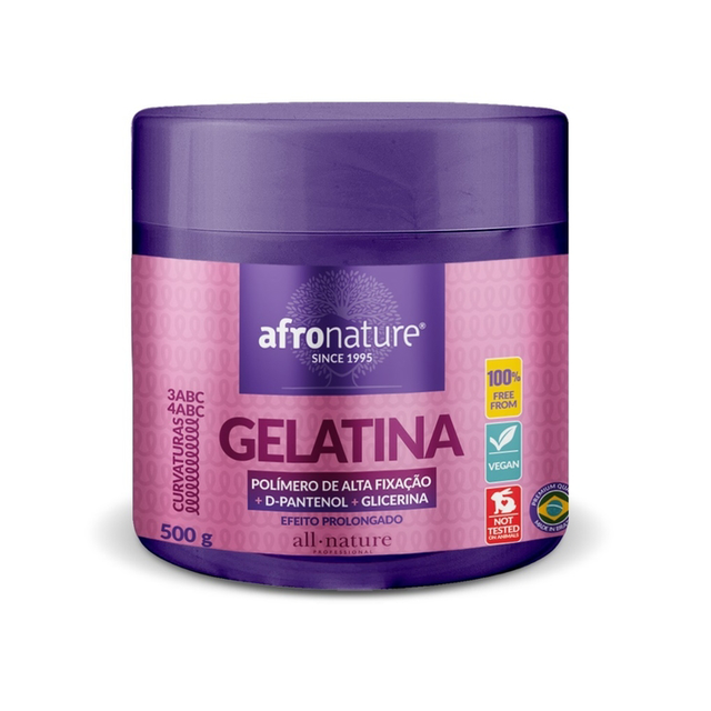 Gelatina de alta fixação hidratante  500g - afronature 