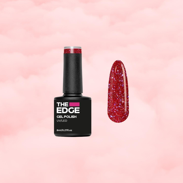 The Edge - The Reflective Red Glitter Gel Polish 8ml