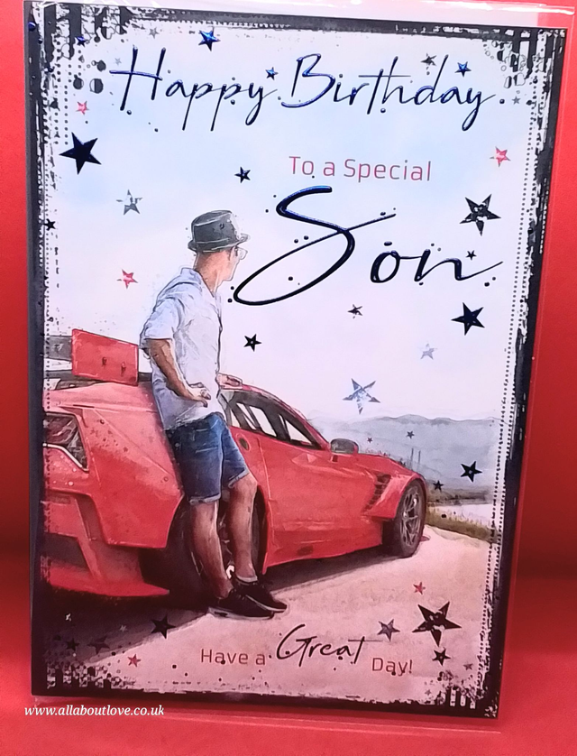 Son Birthday Card Stunning Design Racing Car Design 
