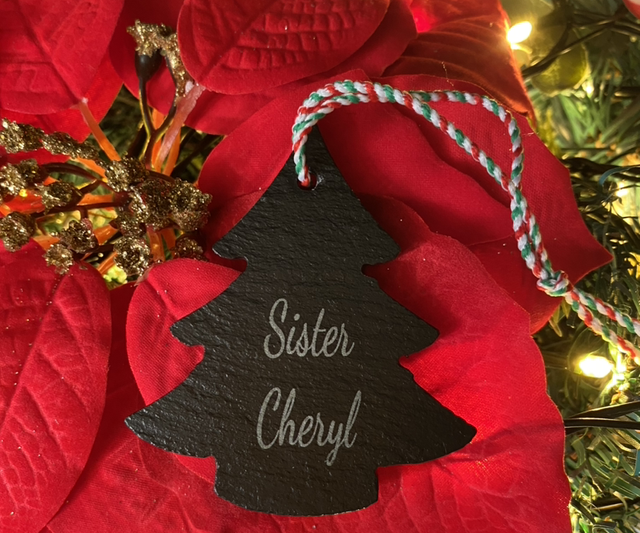 Festive Slate Trees Personalised 