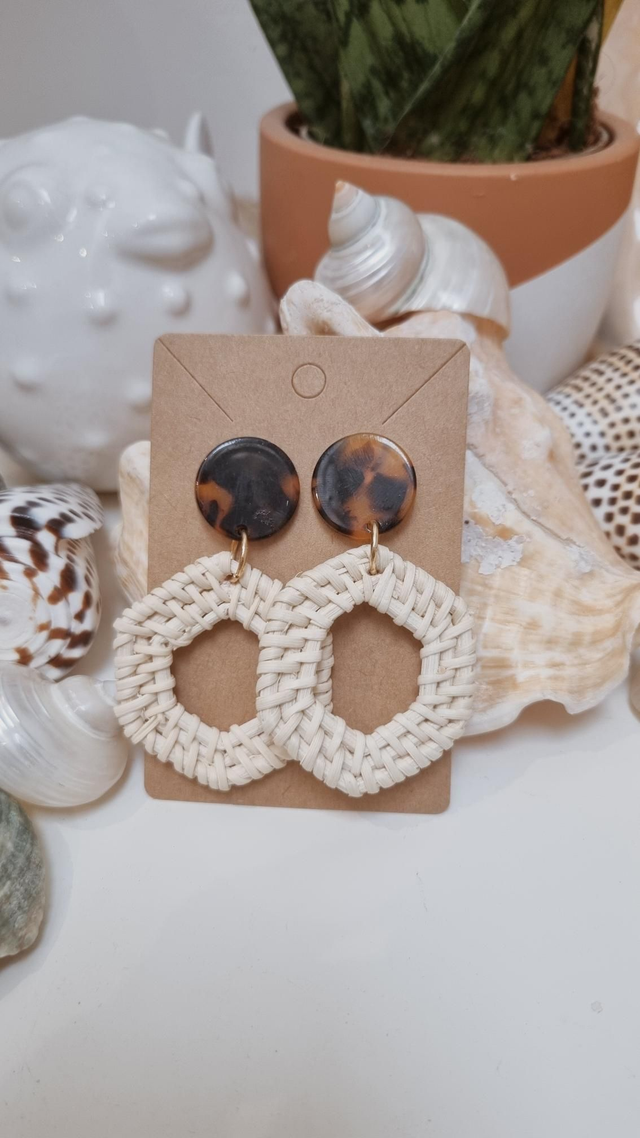 Boucles d'oreilles rotin