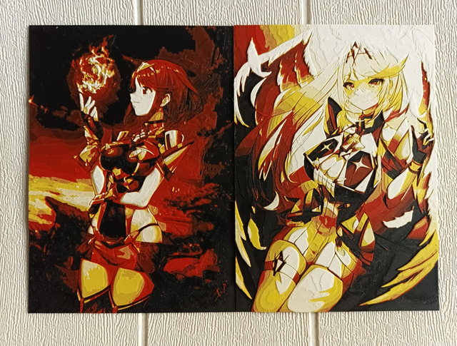 Litofanía de Pyra &amp; Mythra (Xenoblade Chronicles 2)