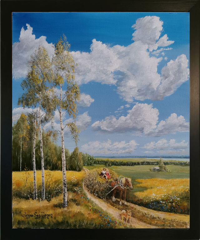 Heinä kulkee (60x50cm)