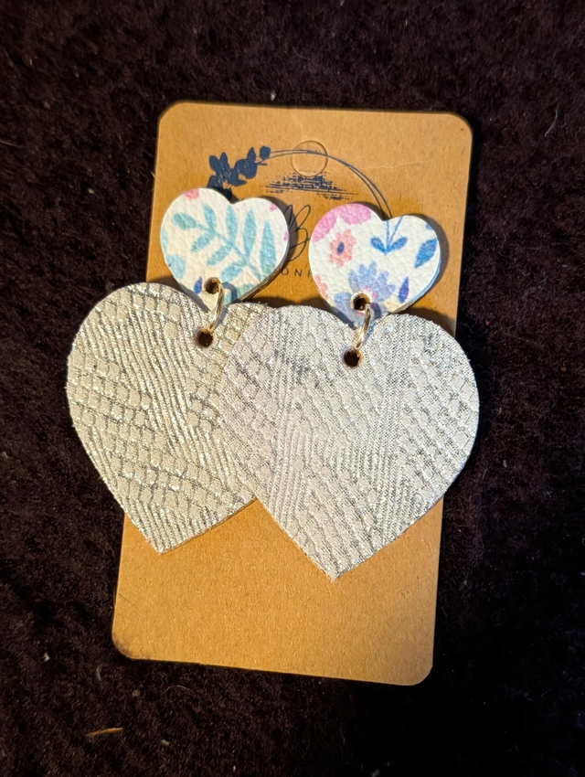 Boucles d'oreilles Louise fleurie argenté lo057