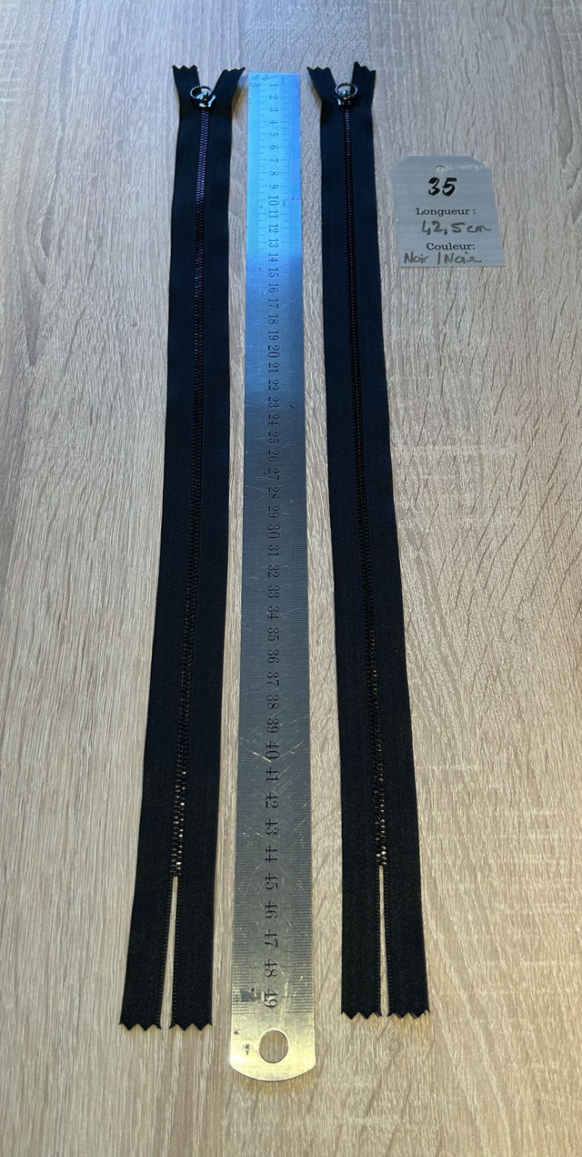 Fermetures éclair métallique noir 42cm 