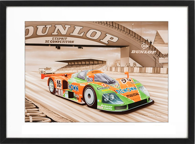 Mazda 787B at Le Mans in 1991 - Framed print
