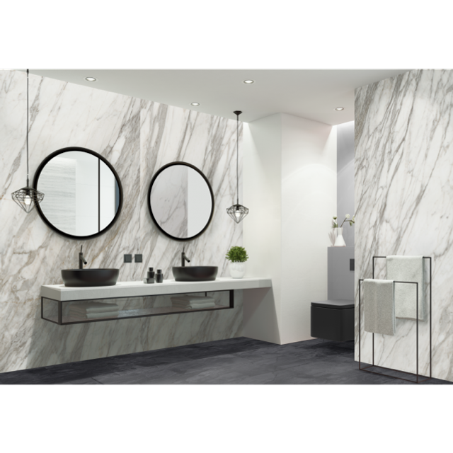 Wandpaneele wasserfest Venato Nature 123x280 Weiß-Grau