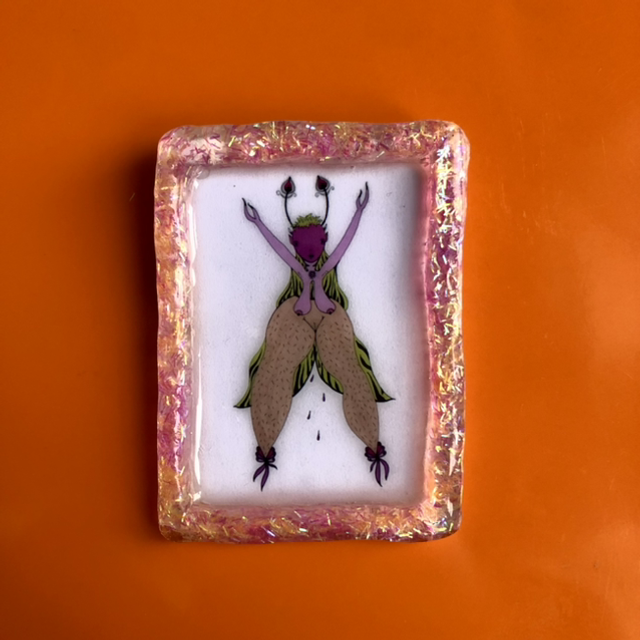 Queer handmade resin frame 